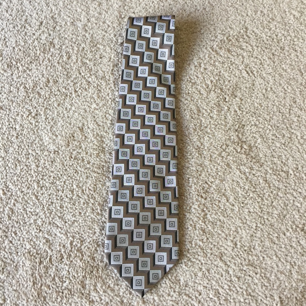 Screenplay By Martin Wong Geometric All Silk Tie